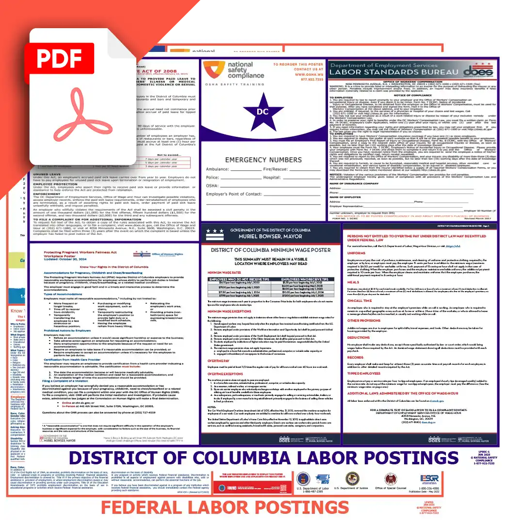 DC & Federal Labor Law Posters PDF Downloads