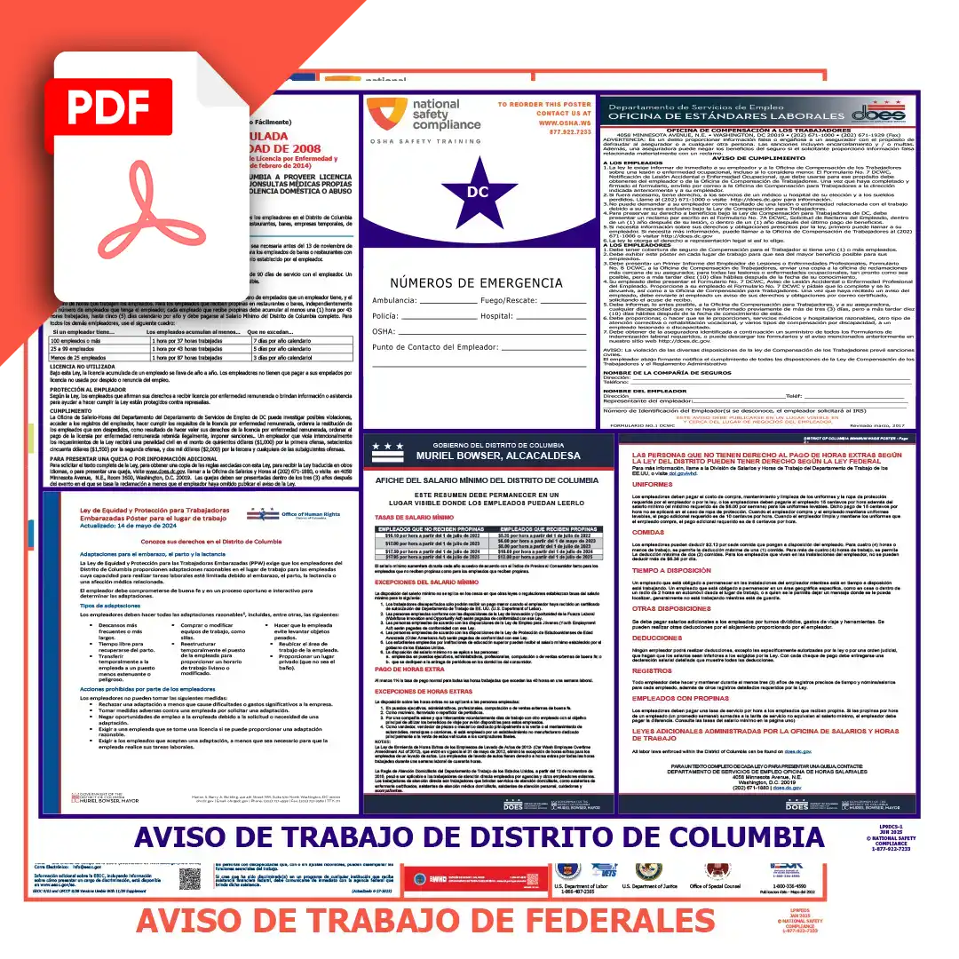 DC & Federal Spanish Labor Law Posters
