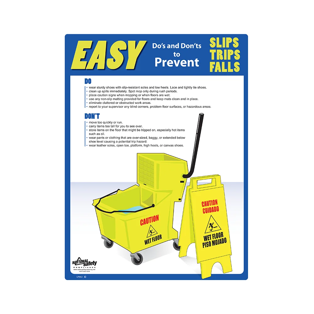 Slips Trips and Falls Dos Donts Safety Poster