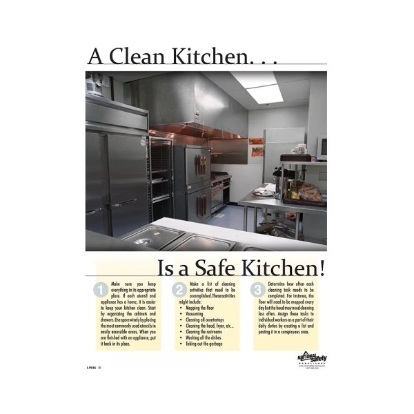 A Clean Kitchen Is Safe Kitchen Safety Poster