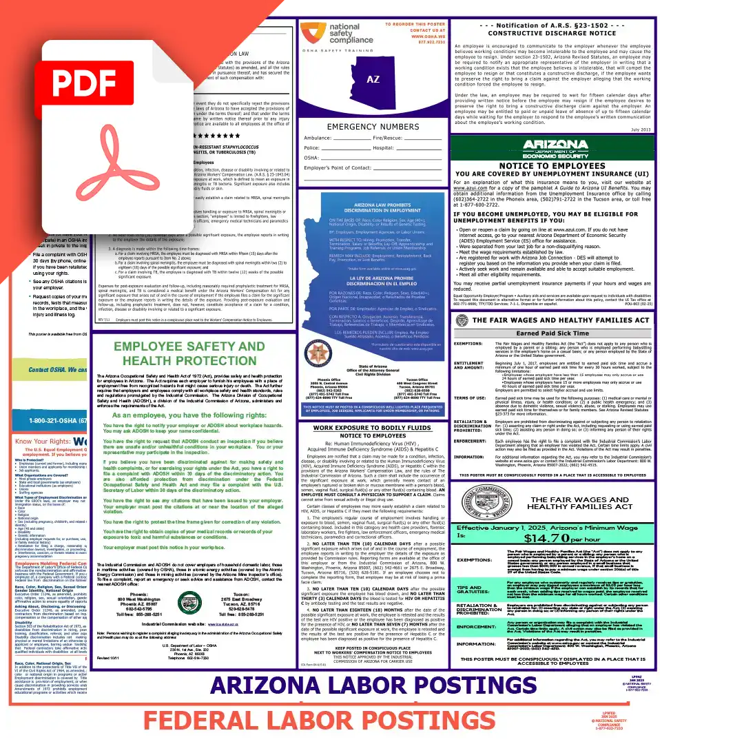 Arizona & Federal Labor 
Law Posters