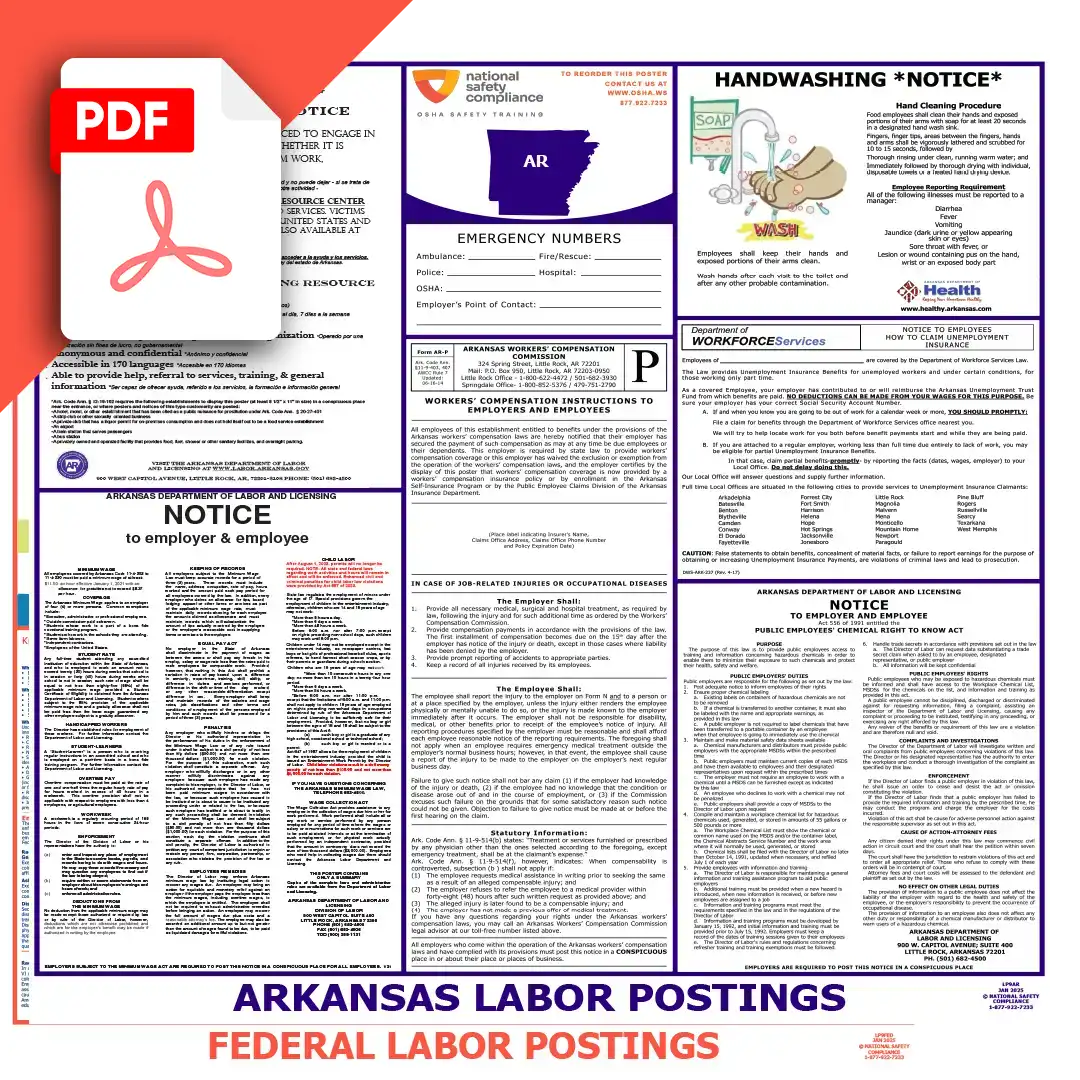 Arkansas & Federal Labor Law Posters PDF Downloads