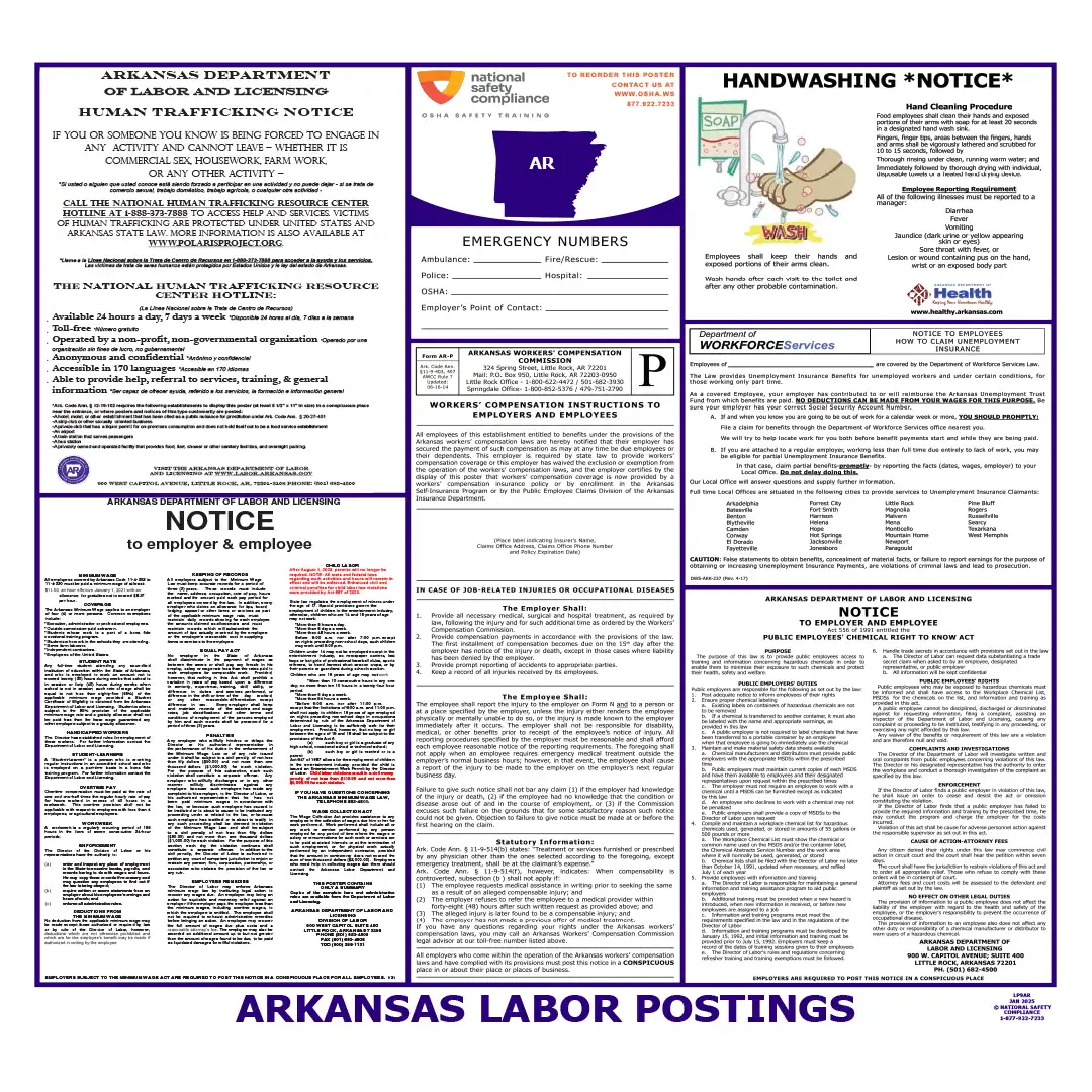 Arkansas Labor Law Poster English