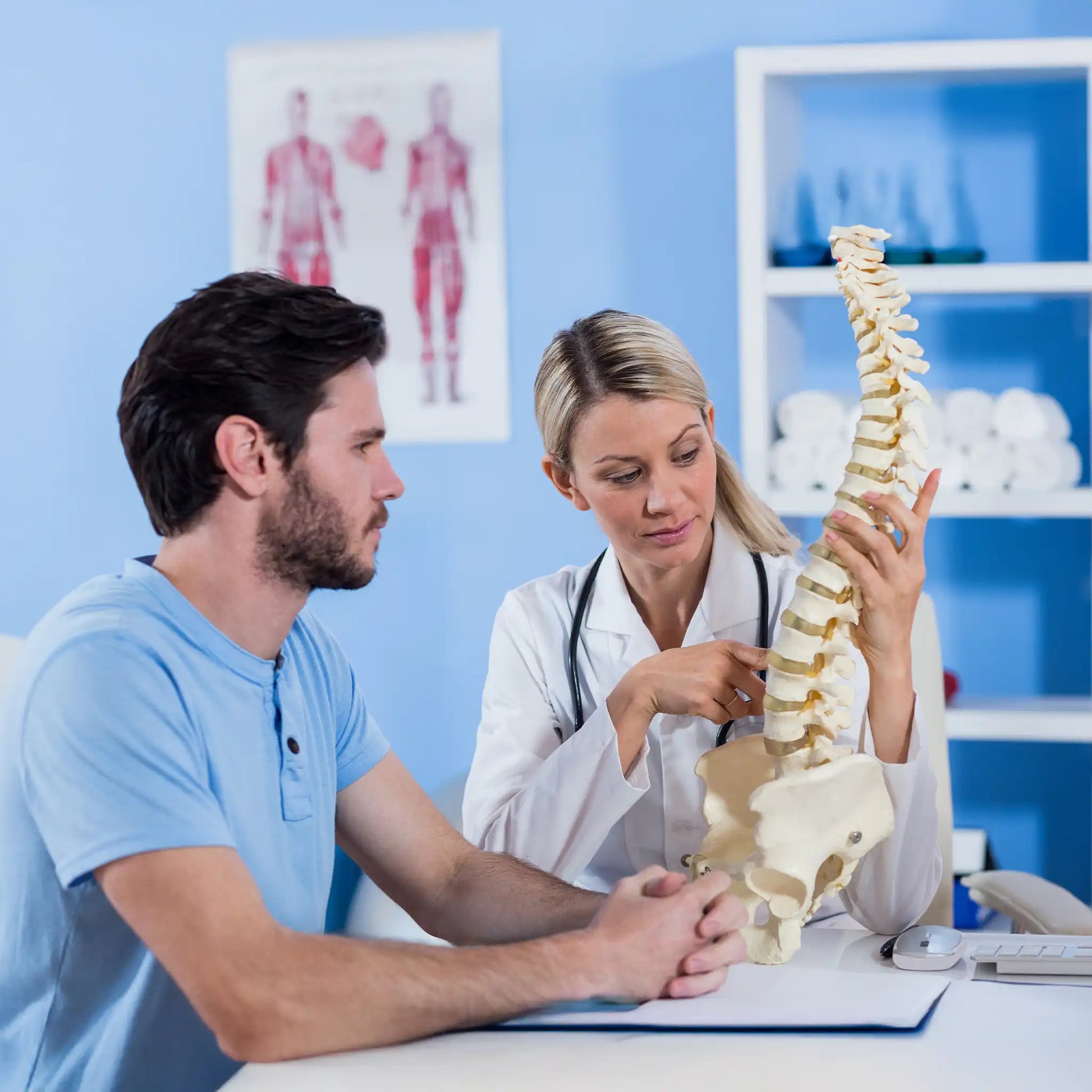 Back Safety Healthcare Streaming Doctor with spine