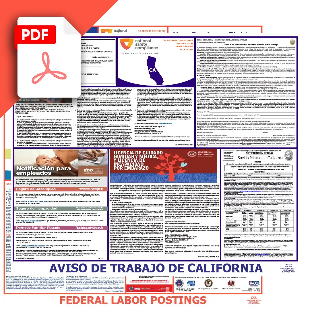 California & Federal Labor Law Posters PDF Download