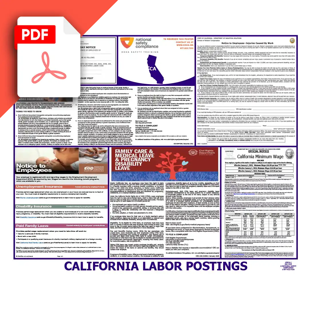 California Labor Law Poster PDF Download