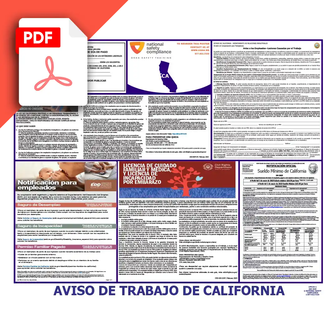 California Spanish Poster PDF Download