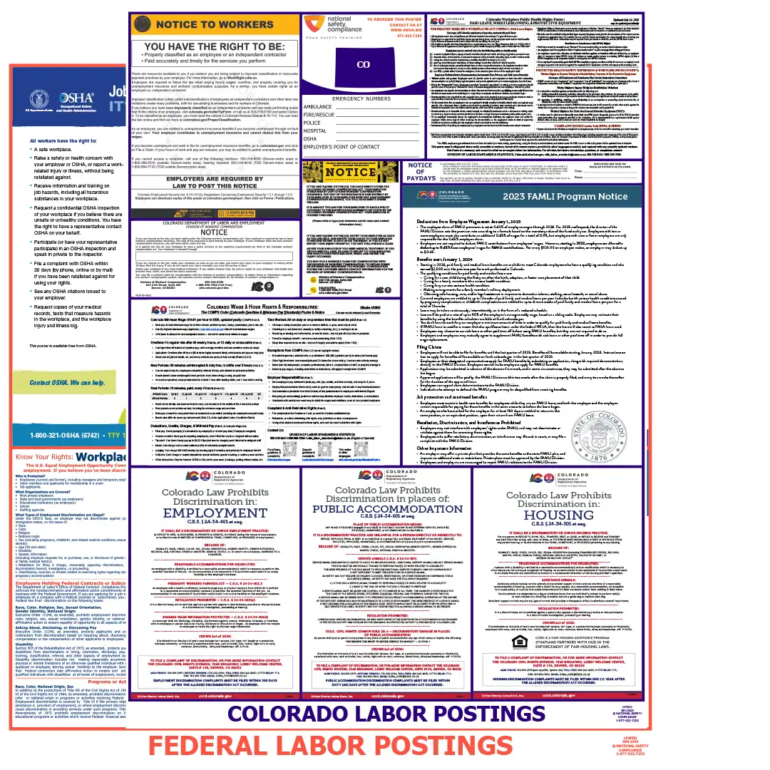 Colorado & Federal Labor Law Poster English
