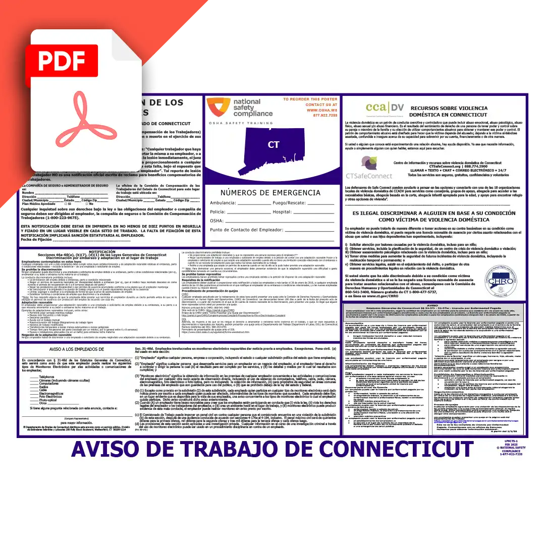 Connecticut Spanish Labor Law Poster PDF Download