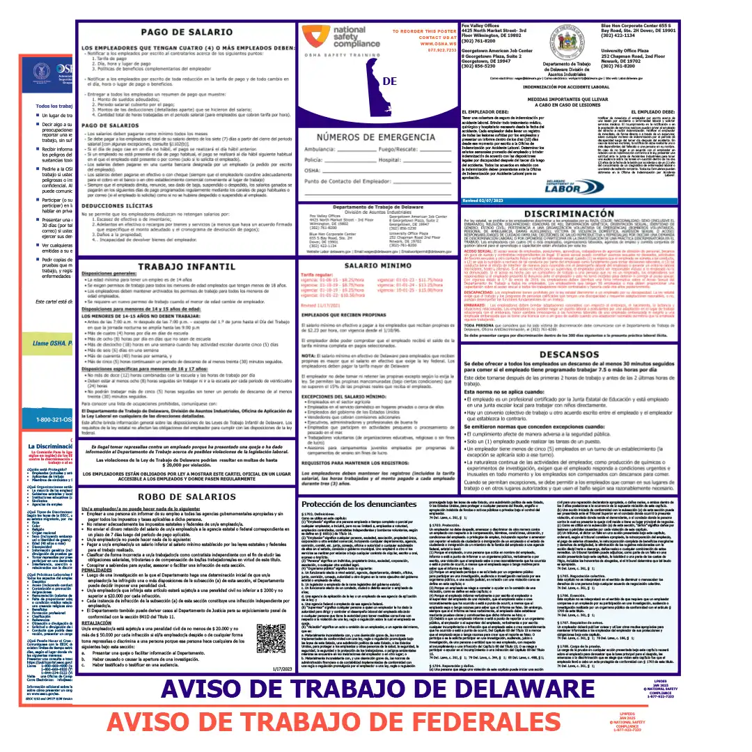 Delaware and Federal Posters in Spanish