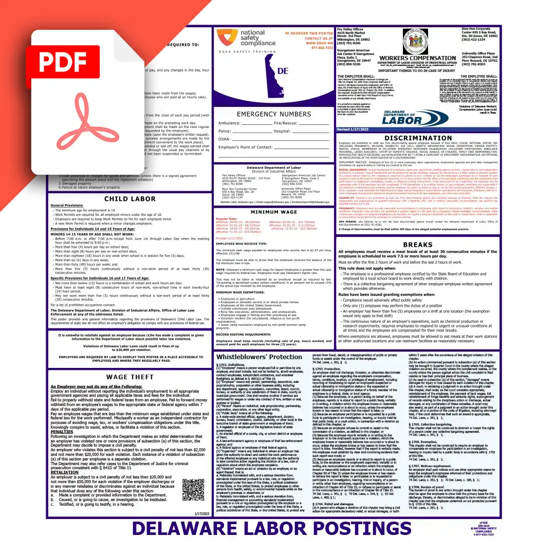 Delaware Labor Law Poster PDF Download