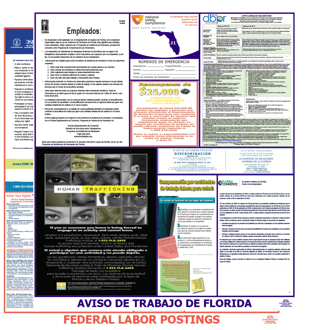 Florida & Federal Labor Law Poster Spanish