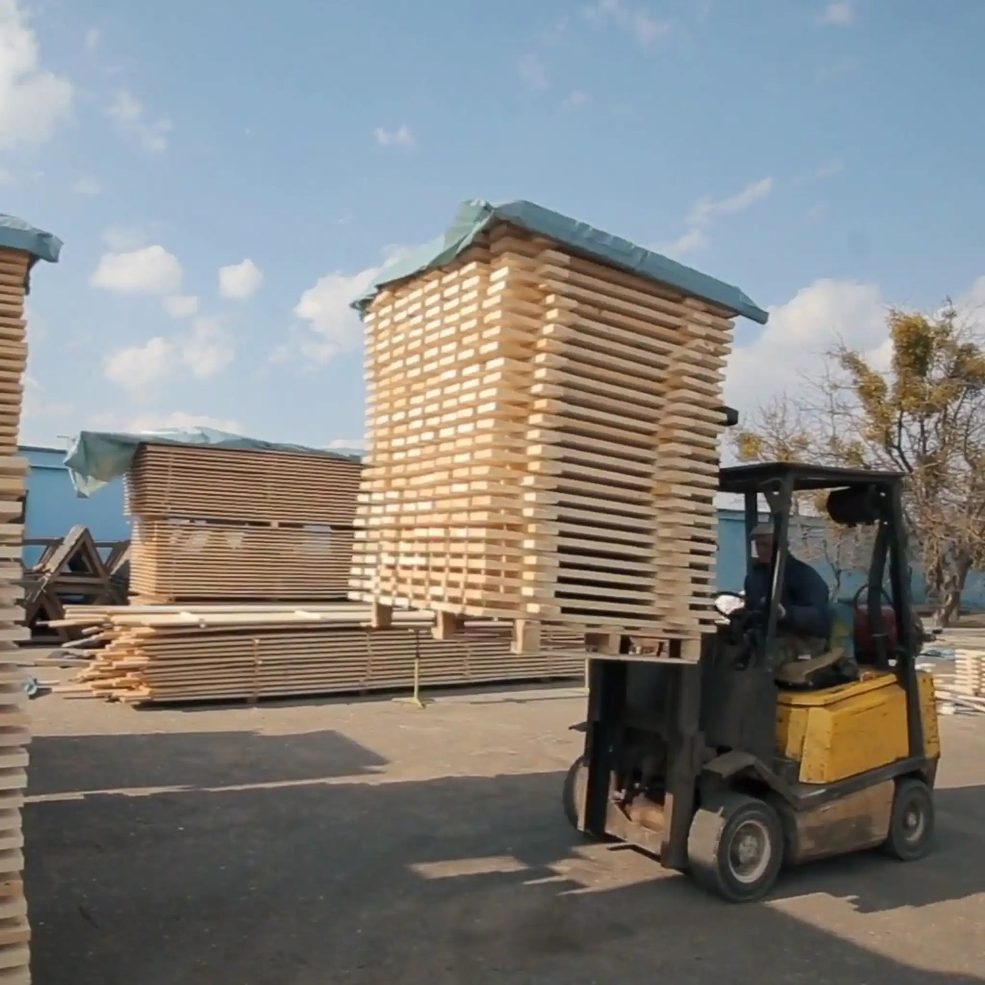 Forklift Safety Construction Forklift Carrying Pallets