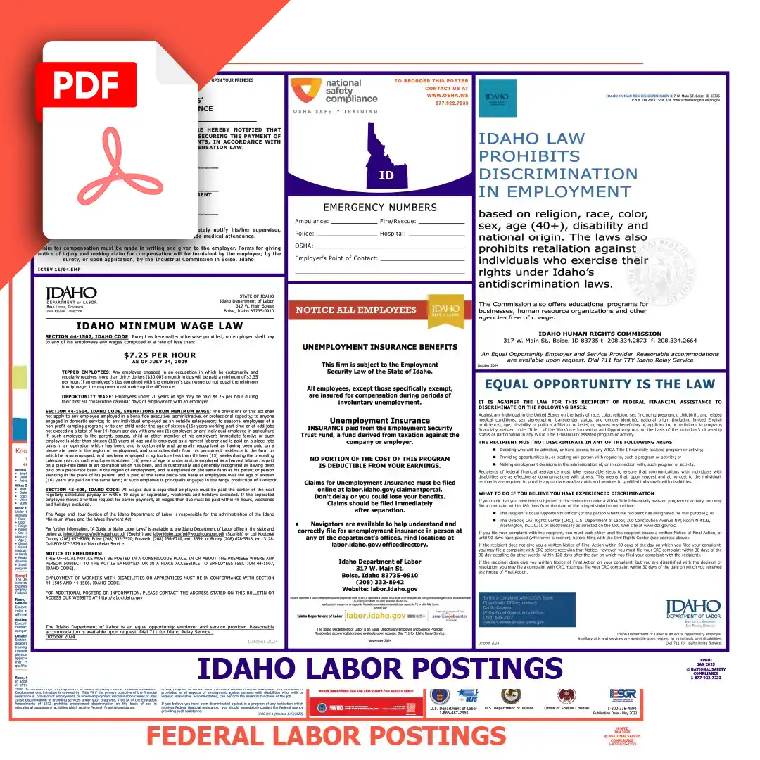 Idaho & Federal Labor Law Posters PDF Download