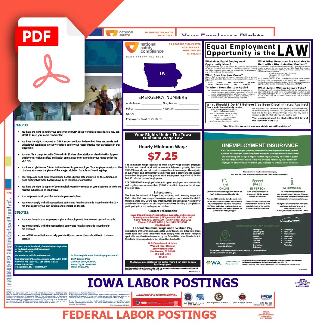 Iowa & Federal Labor Law Posters PDF Downloads