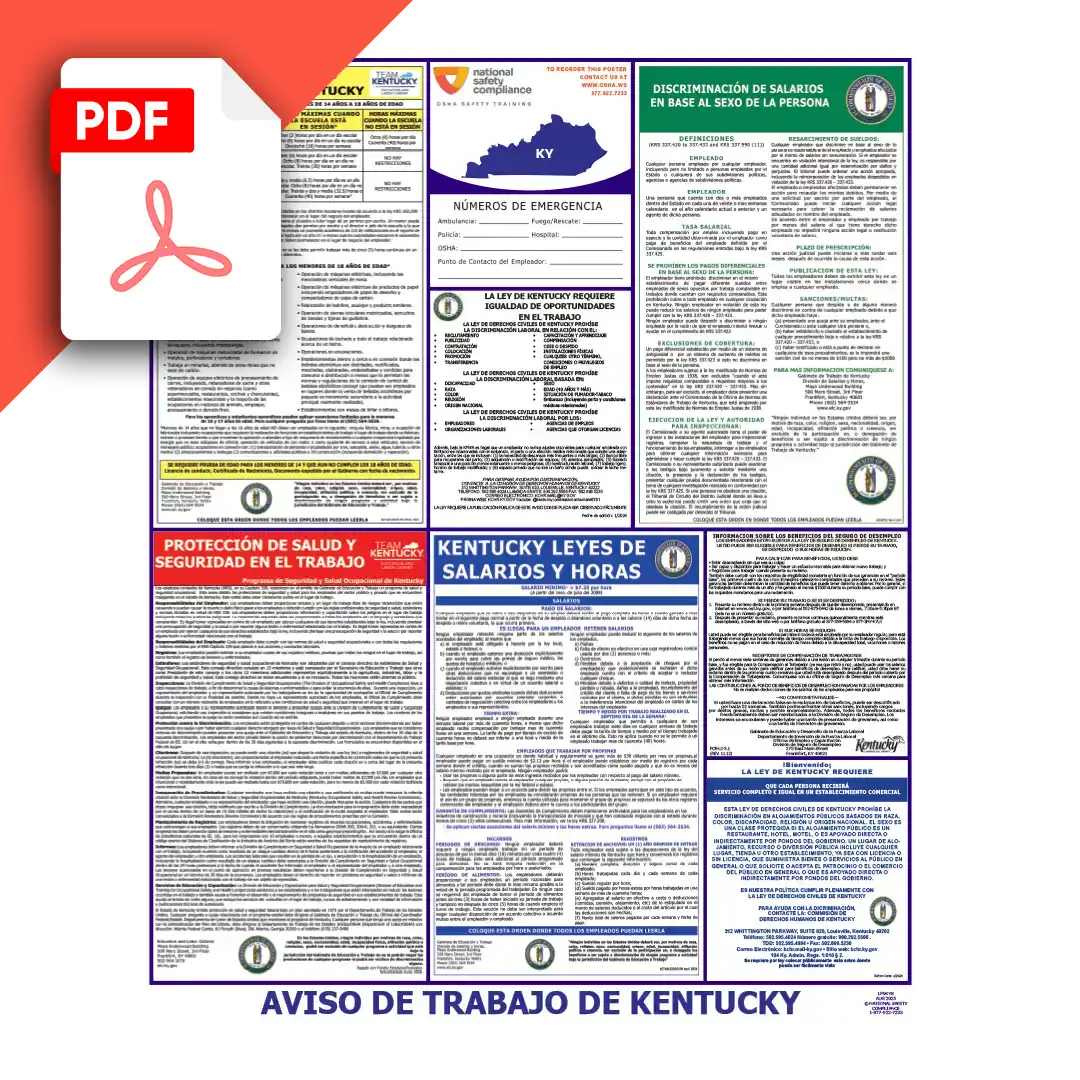 Kentucky Spanish Labor Law Poster PDF Downloads