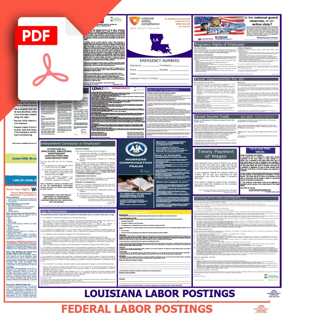Louisiana & Federal Labor Law Posters PDF Downloads