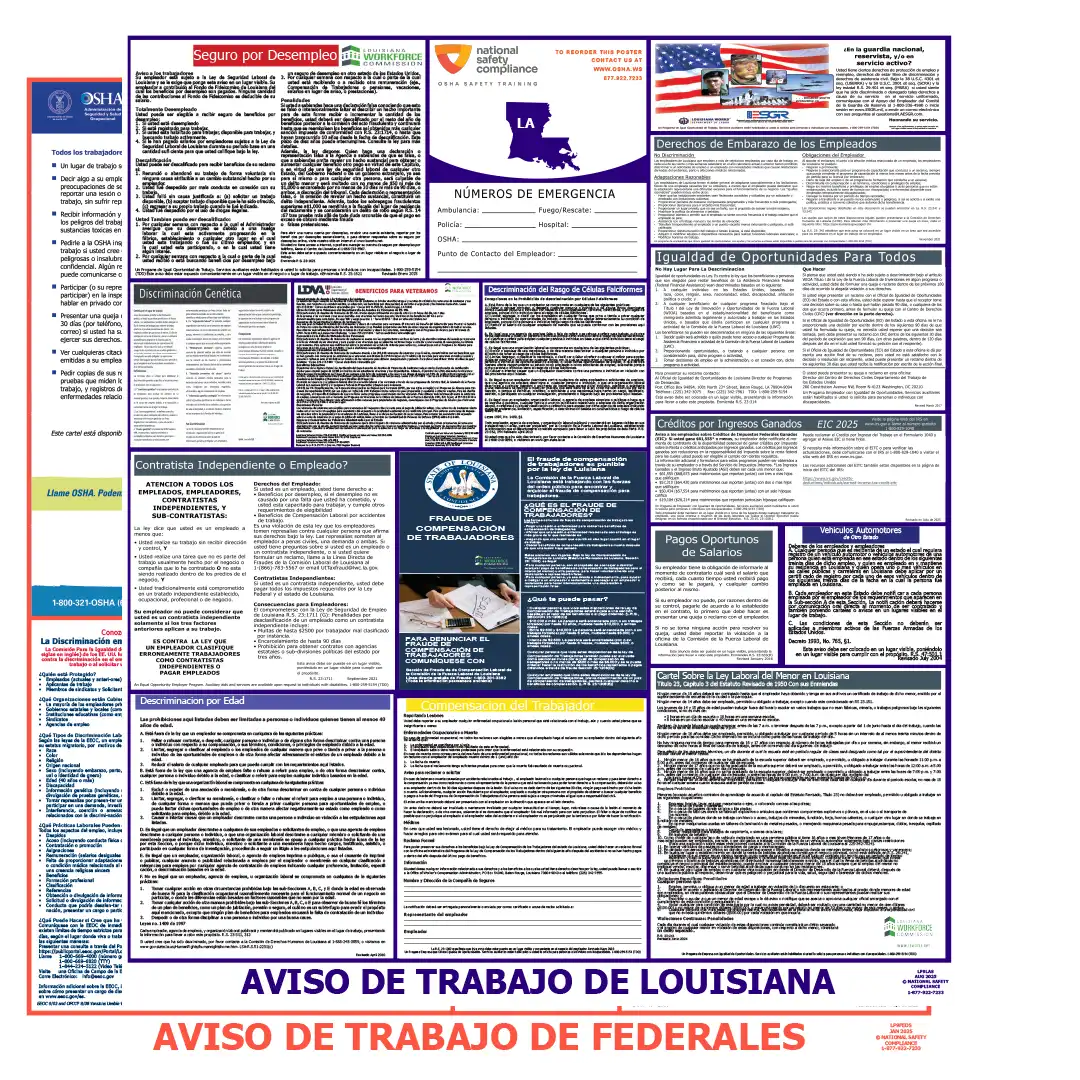 Louisiana & Federal Labor Law Poster