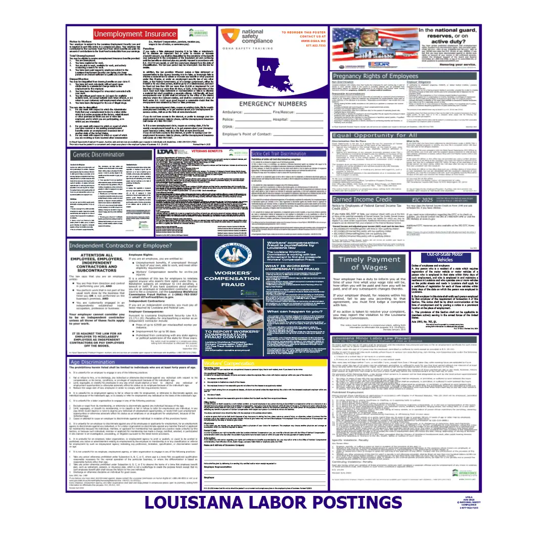 Louisiana Labor Law Poster English