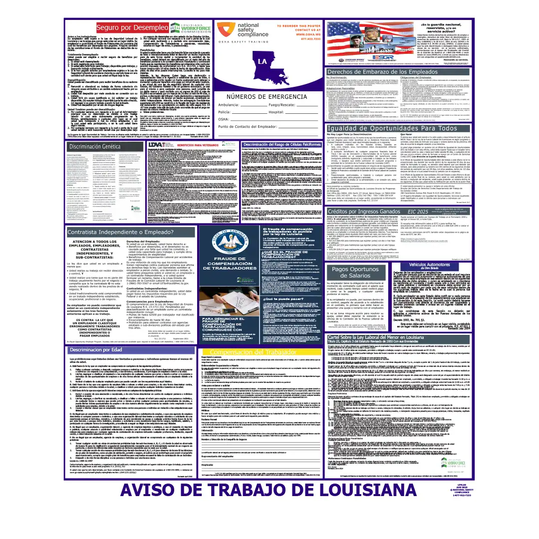 Louisiana Labor Law Poster Spanish