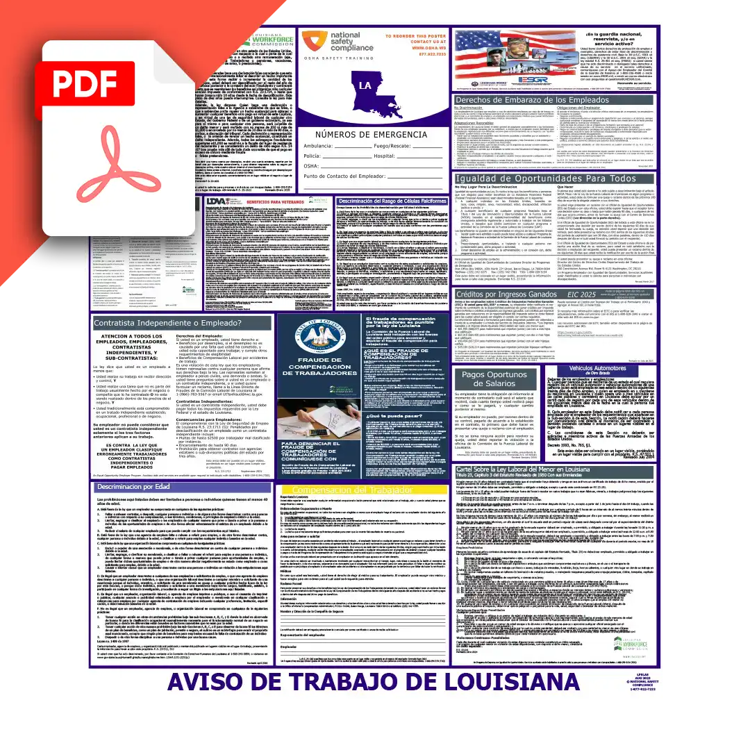Louisiana Spanish Labor Law Poster PDF Download