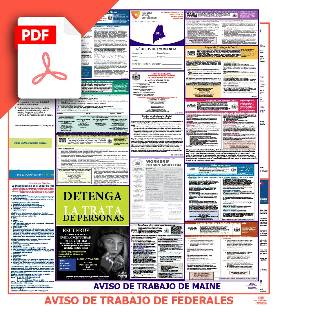 Maine & Federal Spanish Labor Law Posters PDF Downloads