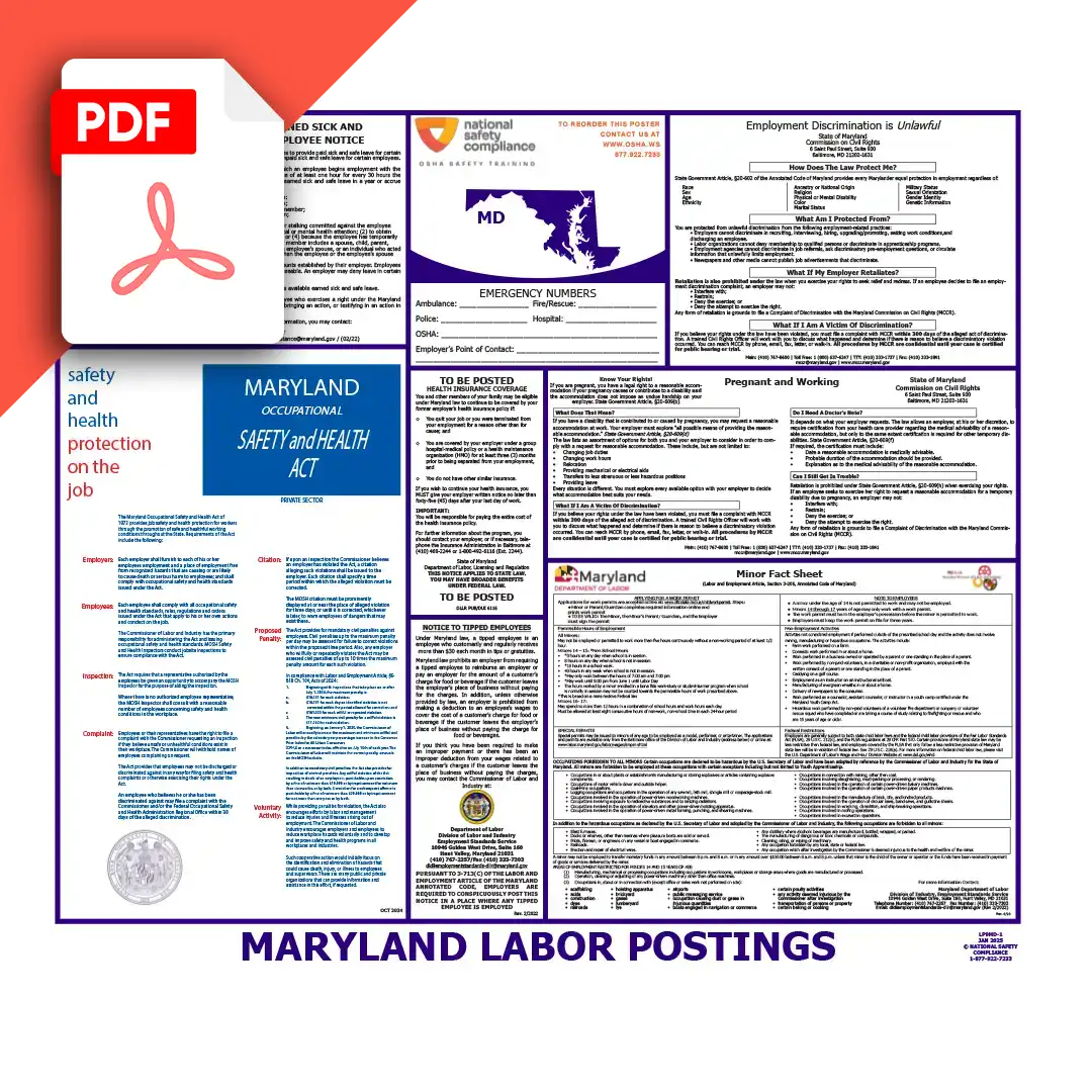 Maryland Labor Law Posters PDF Download Poster