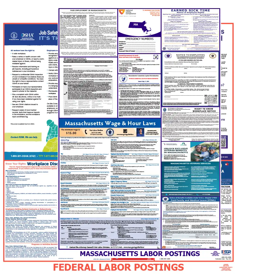 Massachusetts and Federal Labor Law Posters