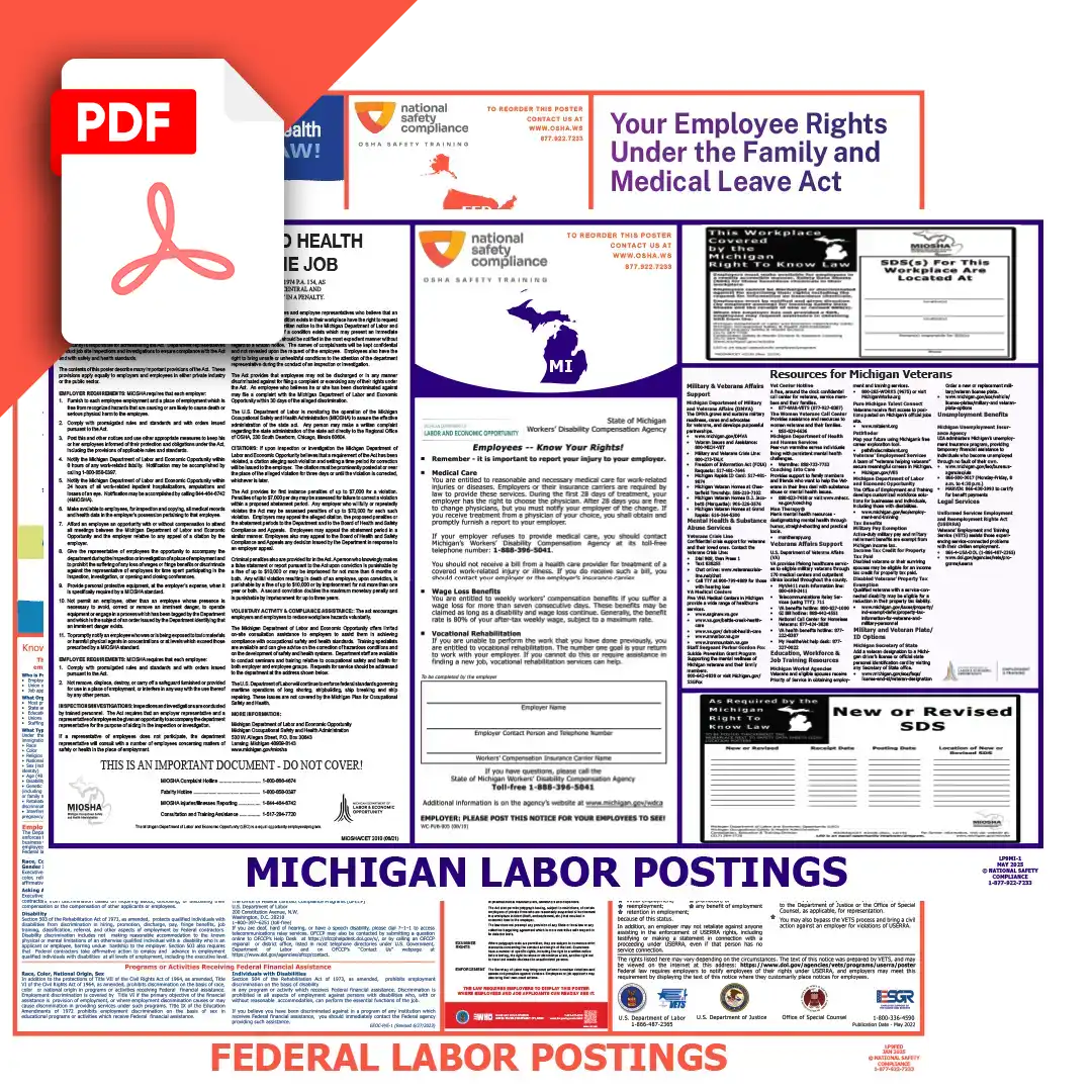Michigan & Federal Labor Law Posters PDF Downloads