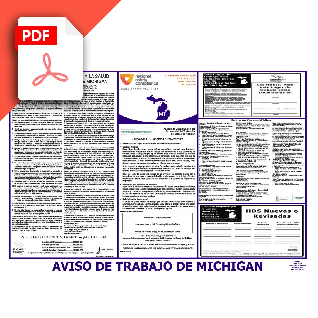 Michigan Spanish Labor Law Poster PDF Download