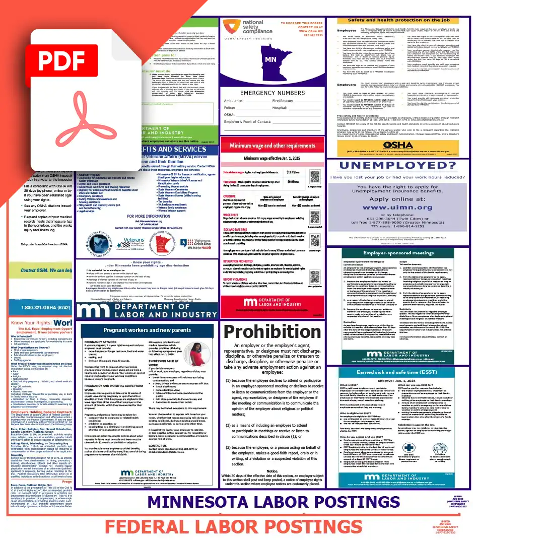 Minnesota & Federal Labor Law Posters PDF Downloads