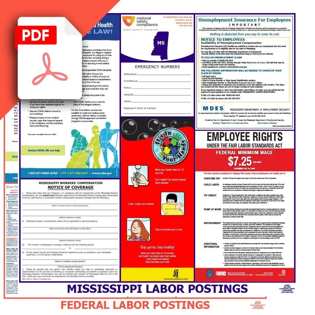 Mississippi & Federal Labor Law Posters PDF Download
