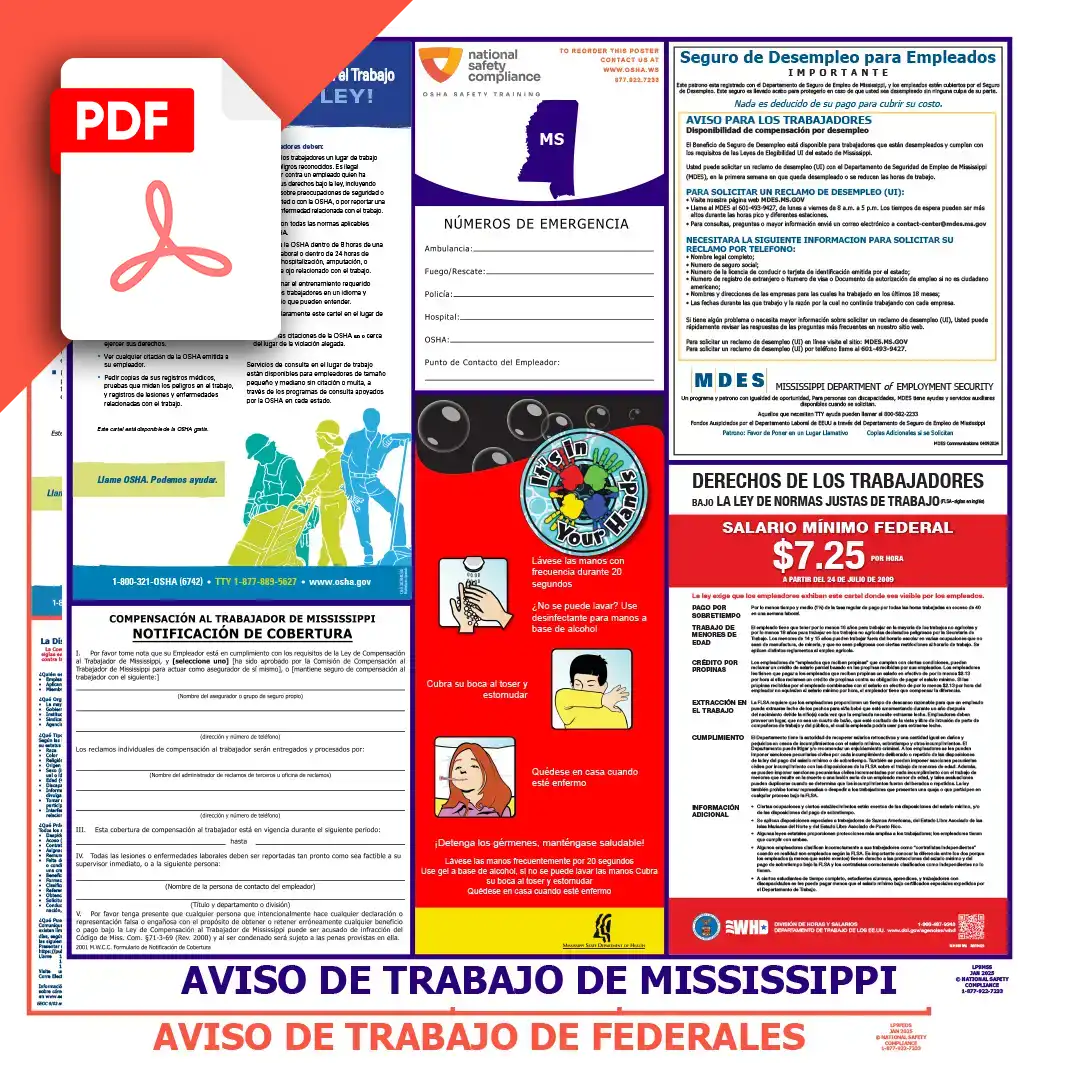 Mississippi & Federal Spanish Labor Law Posters PDF Download