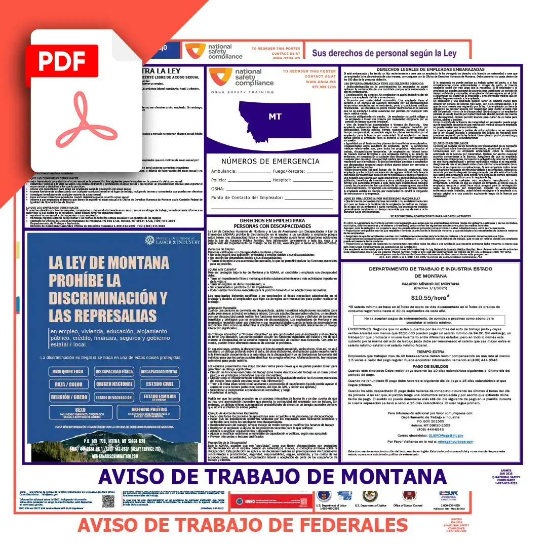 Montana & Federal Spanish Labor Law Posters PDF Downloads
