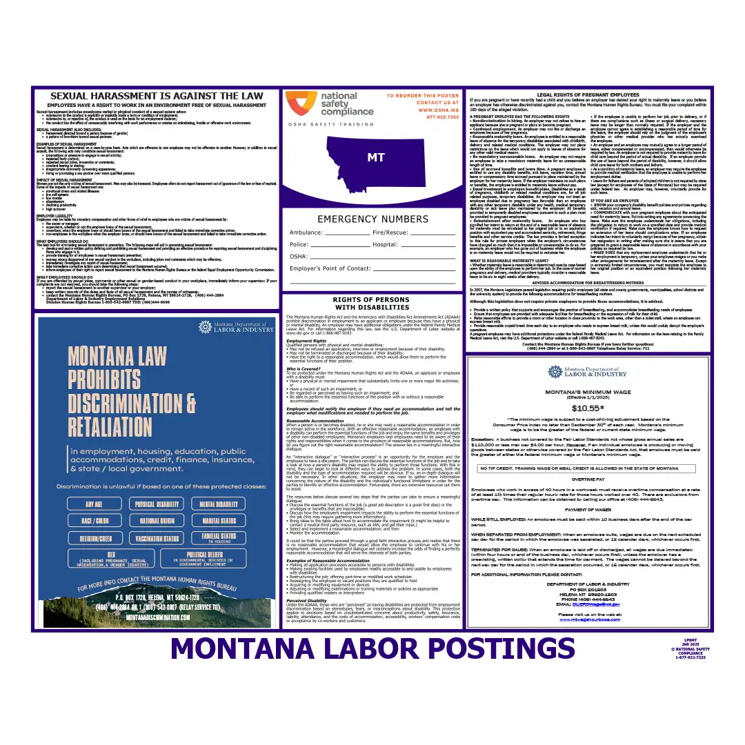 Montana Labor Law Poster English