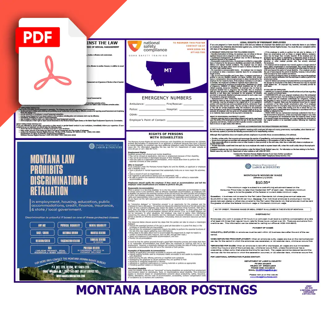 Montana Labor Law Poster PDF Download