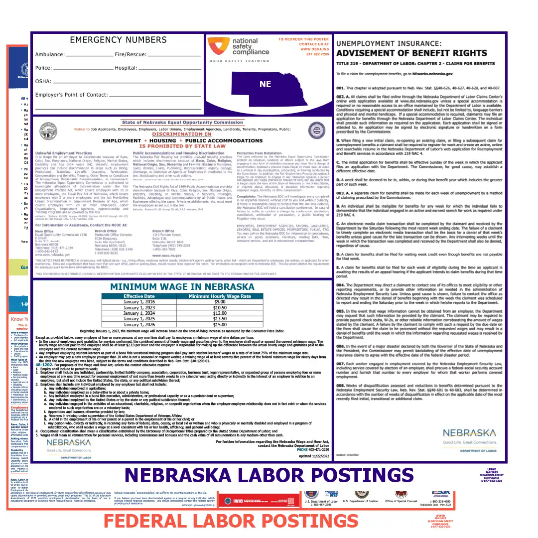 Nebraska & Federal Labor Law Posters English