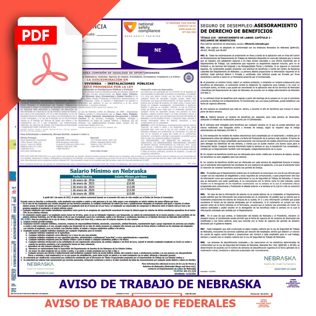 Nebraska & Federal Spanish Labor Law Posters PDF Download