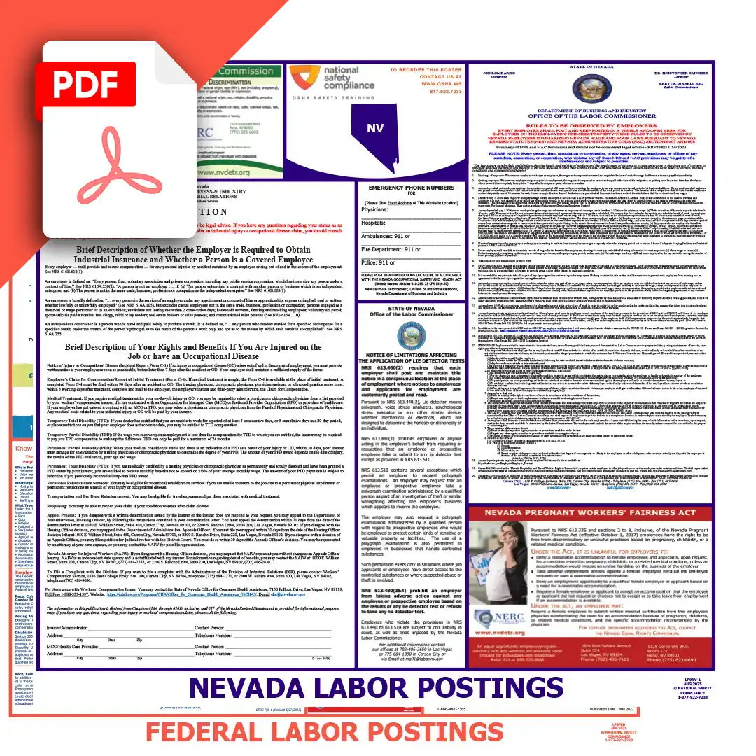 Nevada & Federal Labor Law Posters PDF Download