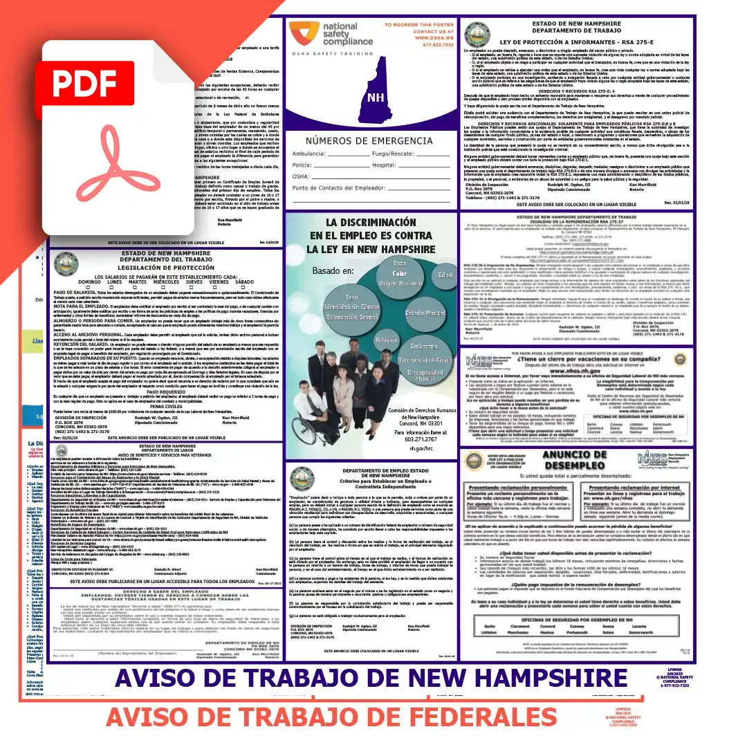 New Hampshire & Federal Spanish Labor Law Posters PDF Download