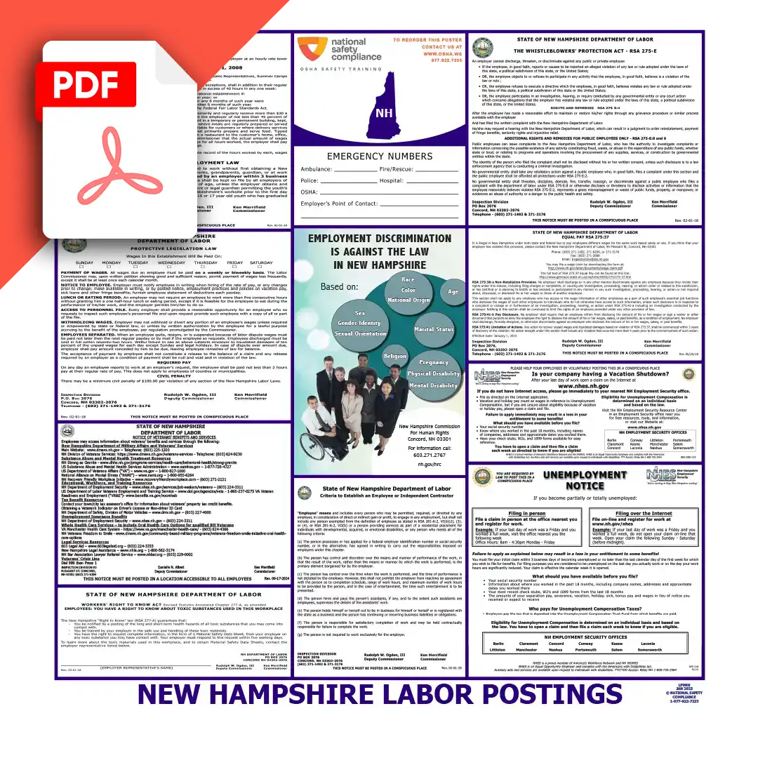 New Hampshire Labor Law Poster PDF Download