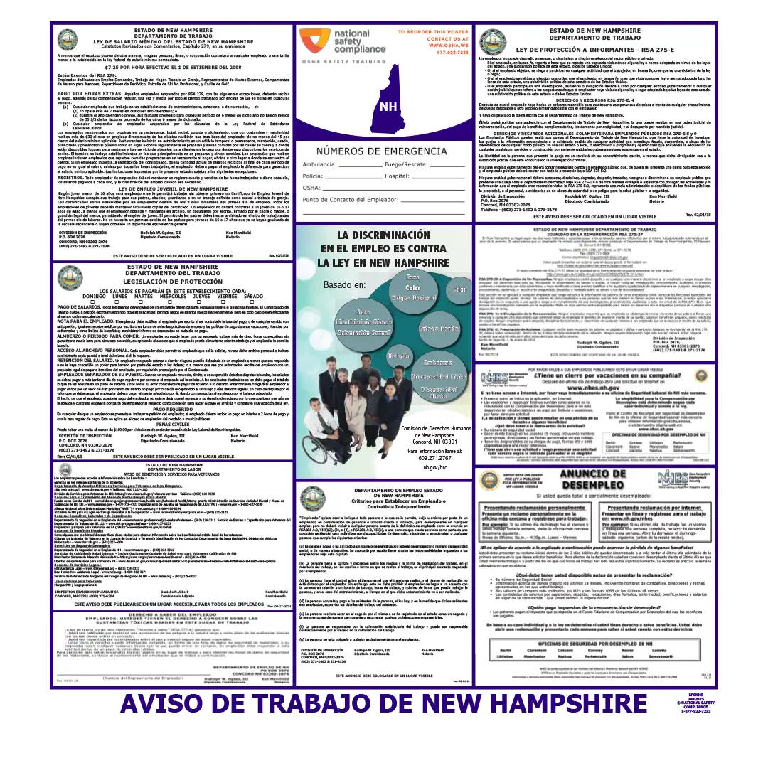New Hampshire Labor Law Poster Spanish