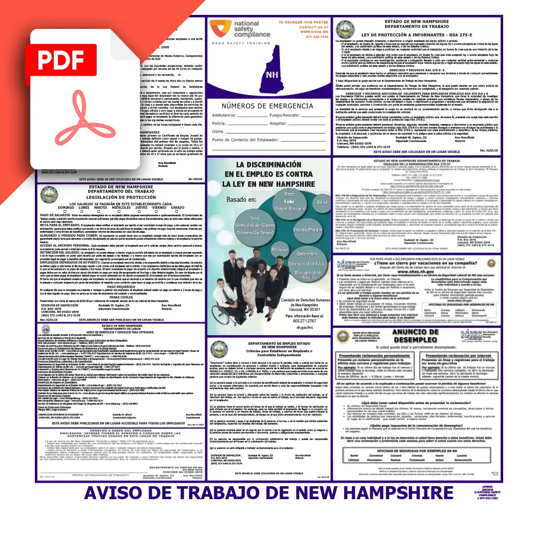 New Hampshire Spanish Labor Law Posters PDF Download