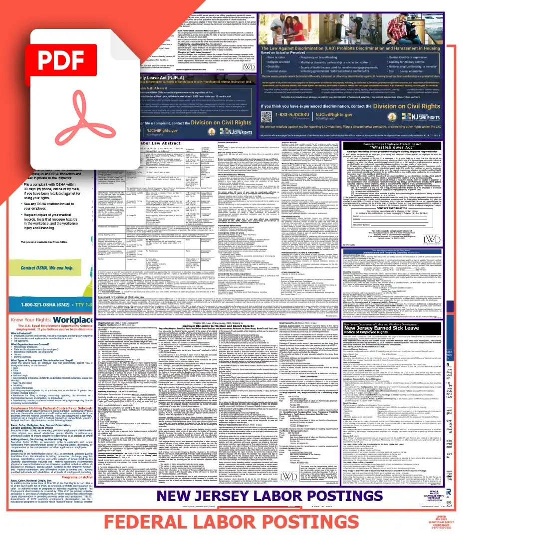 New Jersey & Federal Labor Law Posters PDF Download