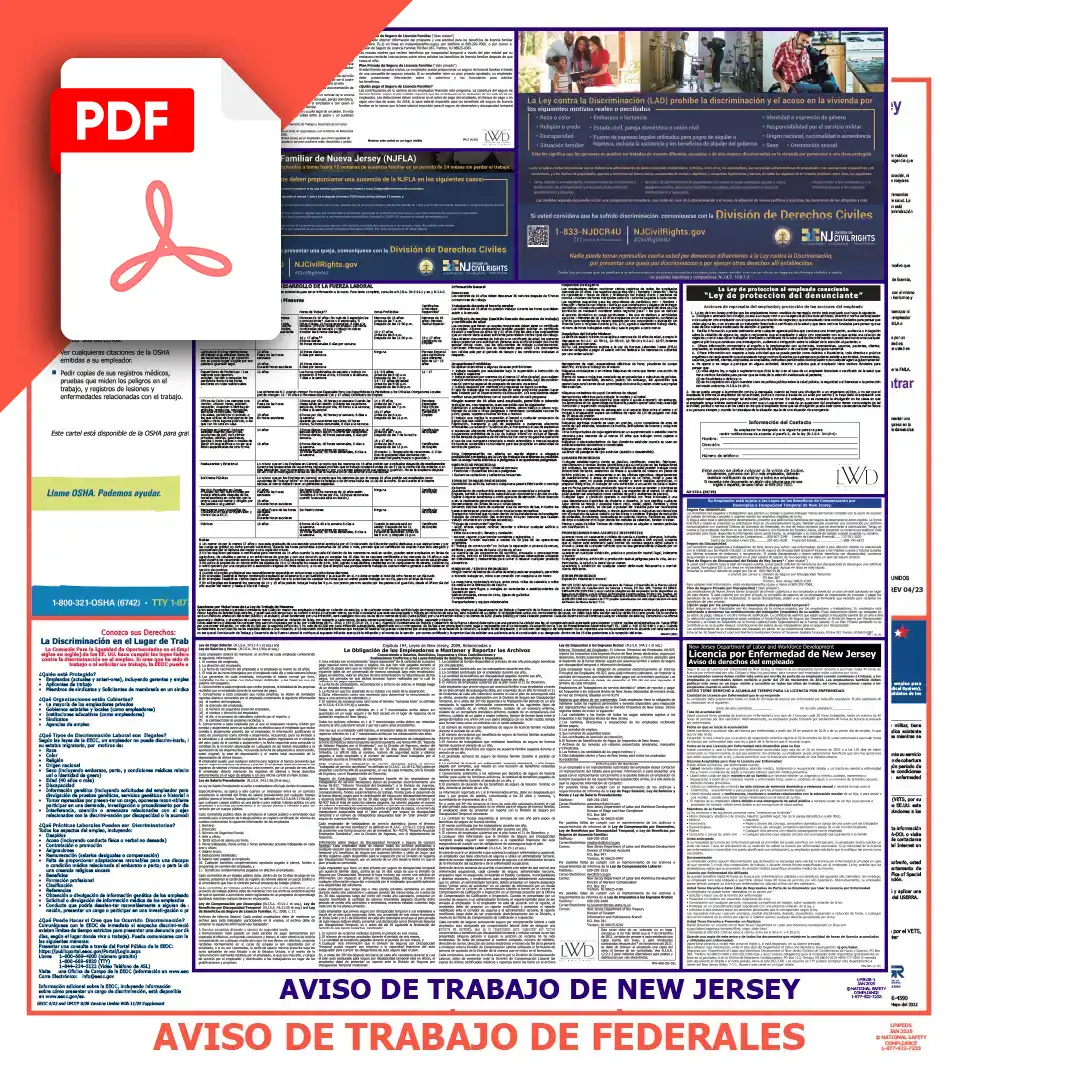 New Jersey & Federal Spanish Labor Law Posters PDF Download