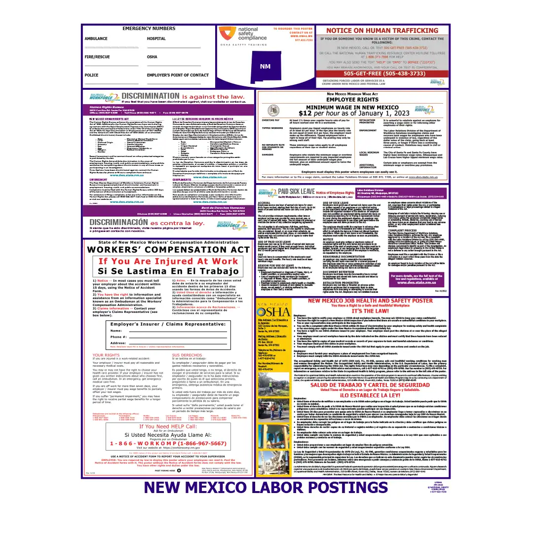 New Mexico Labor Law Poster English
