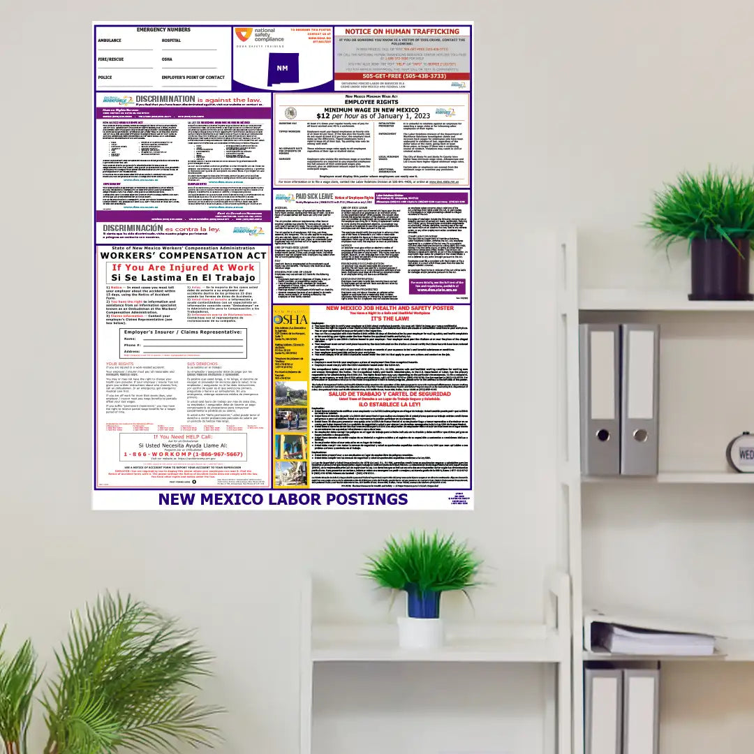 New Mexico Labor Law Poster in room