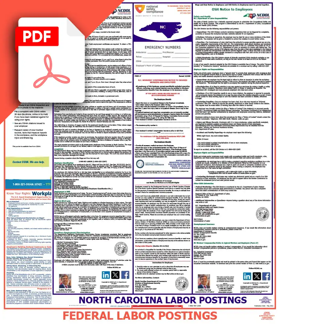 North Carolina & Federal Labor Law Poster PDF Download