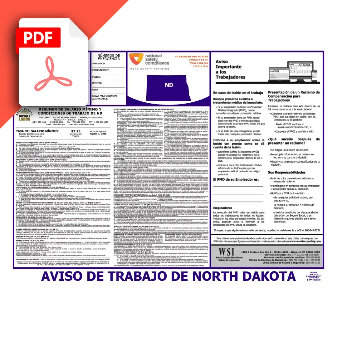 North Dakota Spanish Labor Law Posters PDF Download