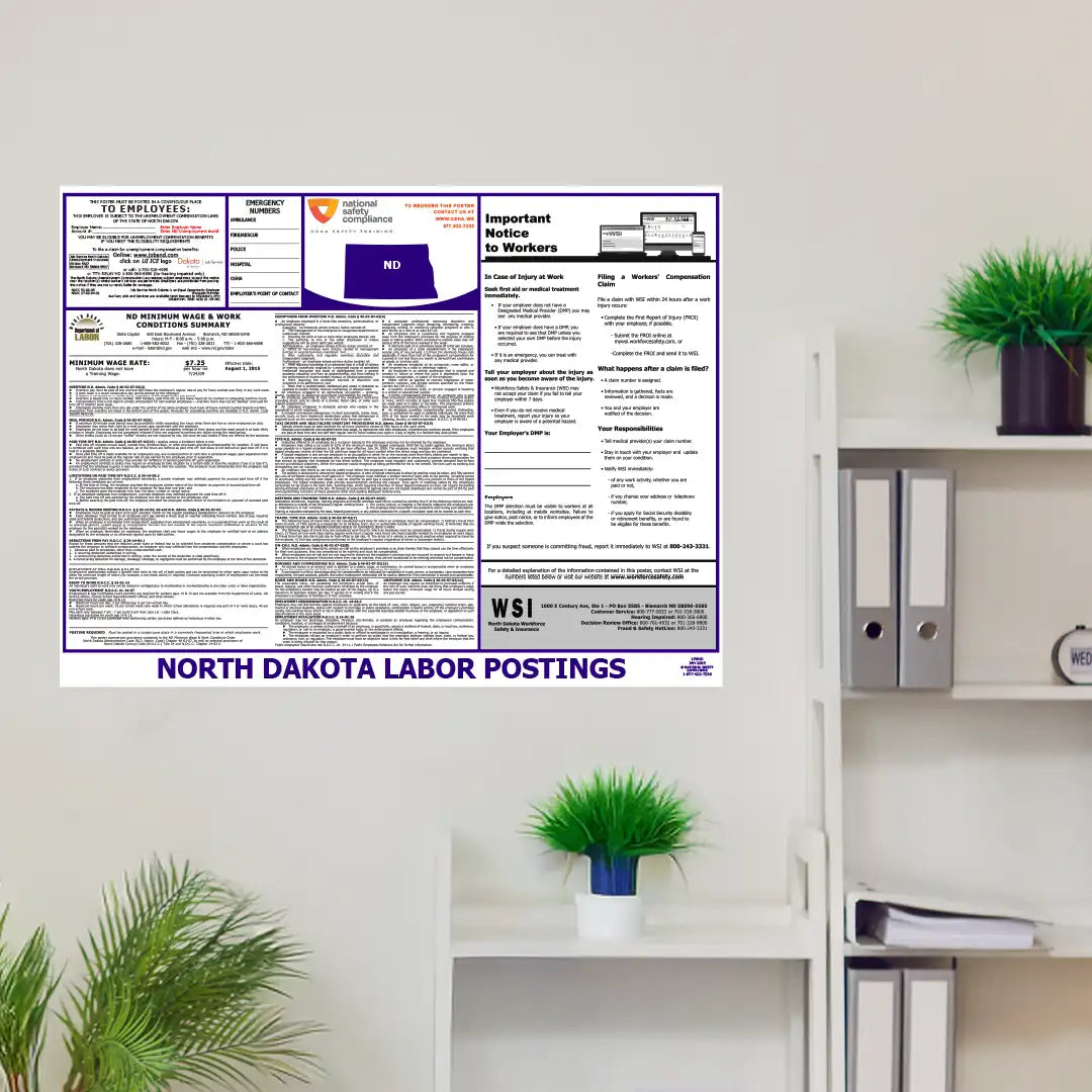 North Dakota Labor Law Poster in room